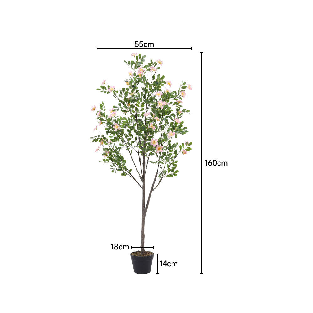 Green 160cm Indoor Outdoor Decor Artificial Frangipani Blossom Tree in Pot