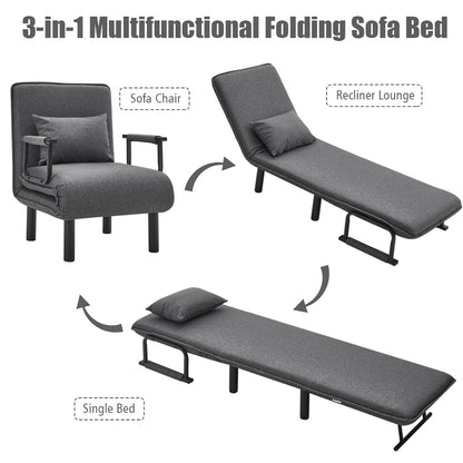 3-in-1 Lounge and Sofa Bed with Pillow