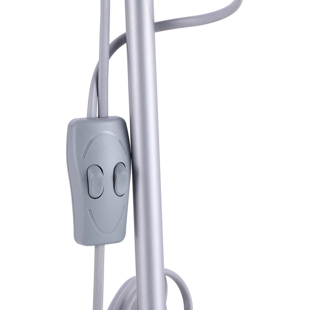 175CM Mother and Child Adjustable Floor Reading Lamp Silver Grey