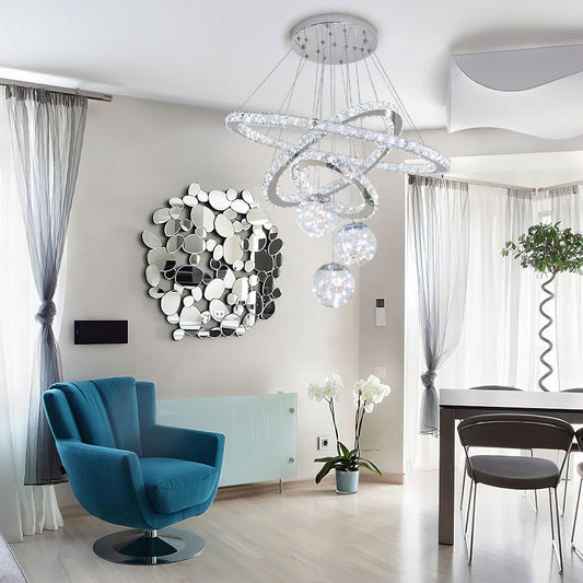 Crystal LED Pendant Light Cool White Light