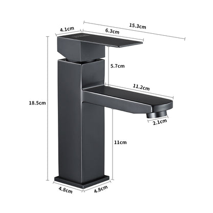 Matte Black Single Handle Stainless Steel Bathroom Tap