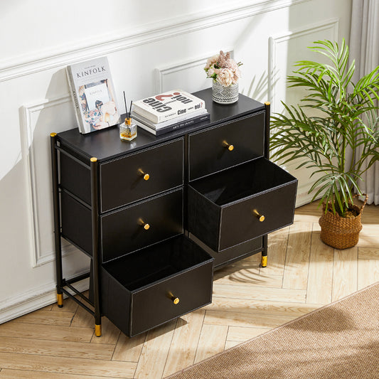 Black 6 Drawer Plastic Storage Cabinet