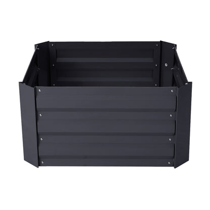 Charcoal Black 100cm W Galvanized Steel Square Raised Garden Bed Planter Box