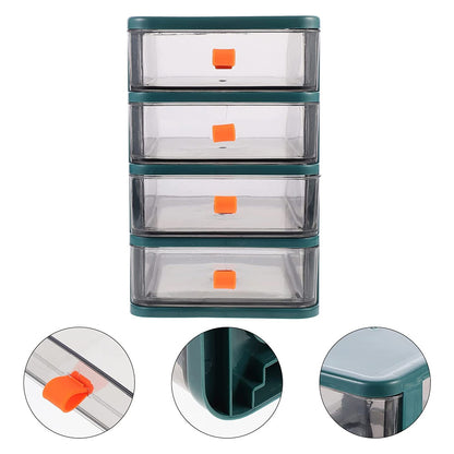 Green Drawer Style Stationery Cosmetic Storage Box