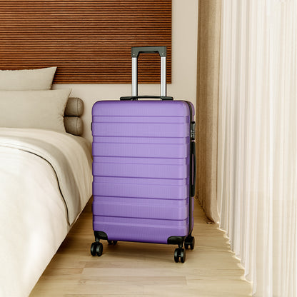 Purple 24 inch Hard Shell Rolling Luggage Trolley Travel Case