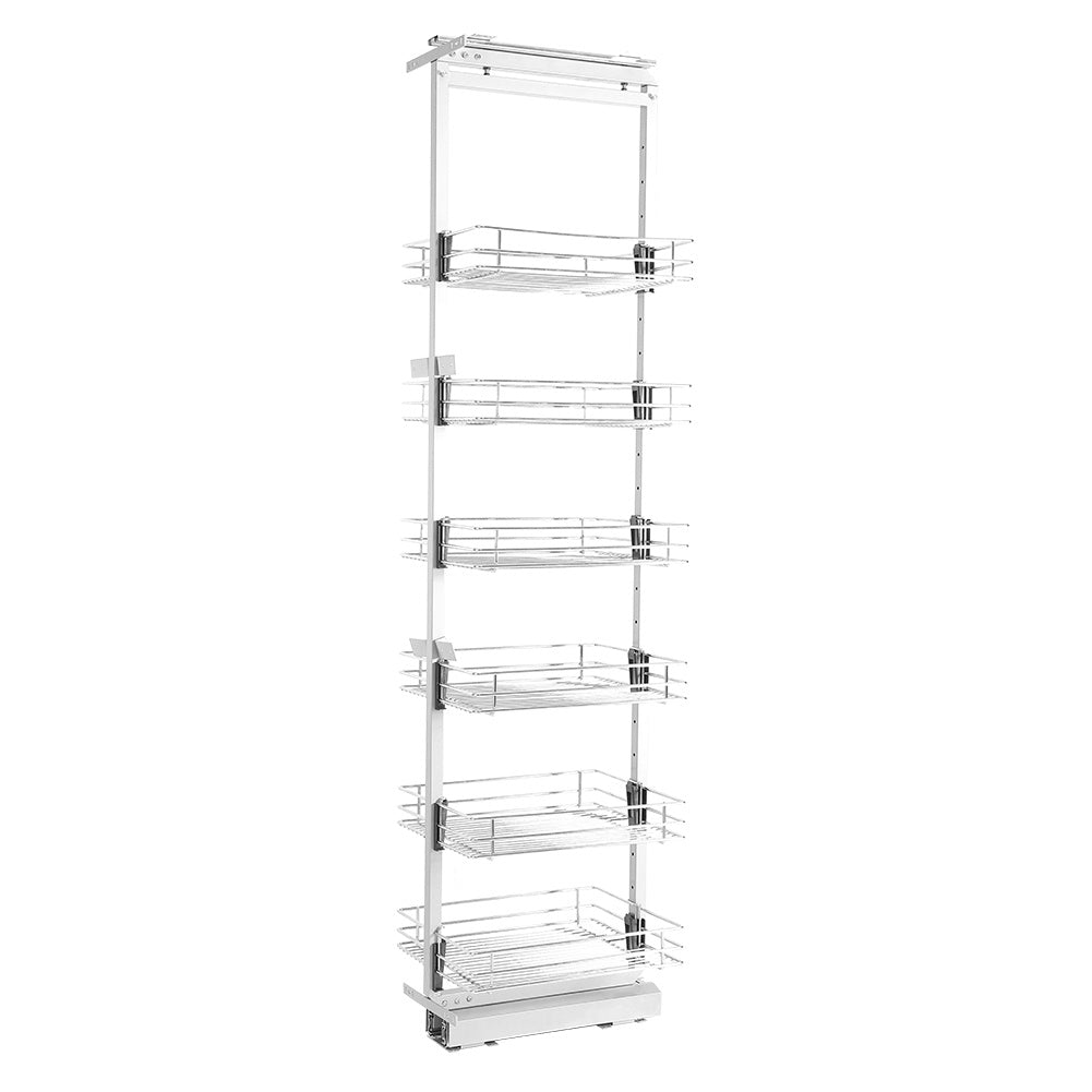 Tall and Narrow 6-Tier Metal Kitchen Pull-out Kitchen Cabinet Basket Shelf