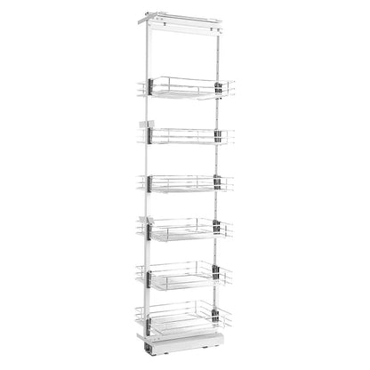 Tall and Narrow 6-Tier Metal Kitchen Pull-out Kitchen Cabinet Basket Shelf