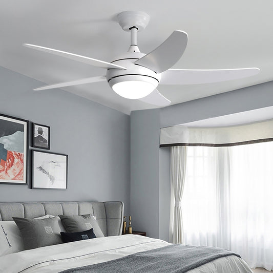 52 Inch White Ceiling Fan with LED Light Kit, 5 Blades and Remote Control