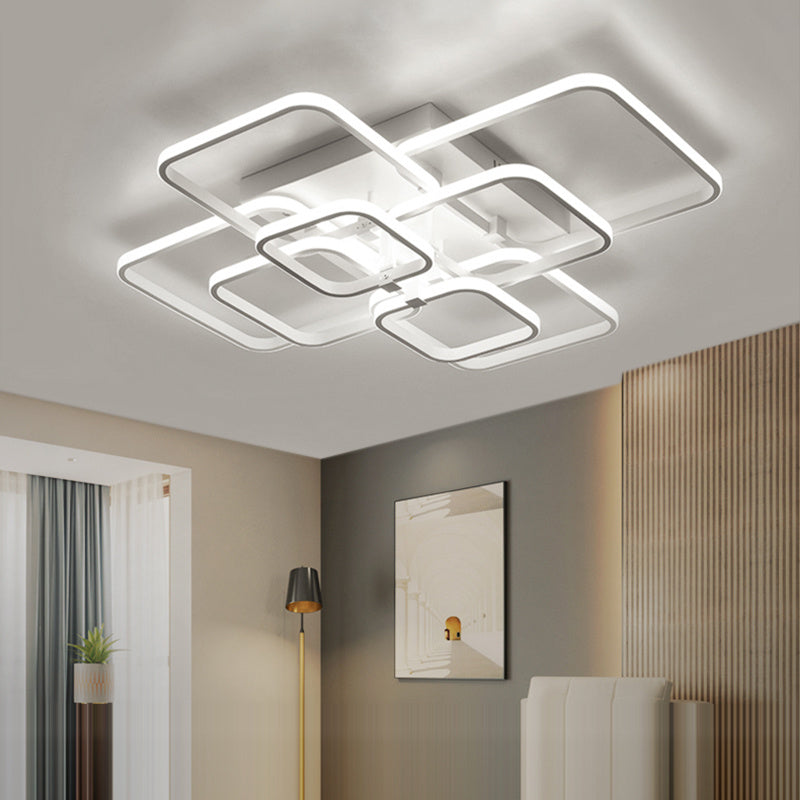 Square LED Ceiling Light Chandelier Lamp Cool White Light, 8 Head