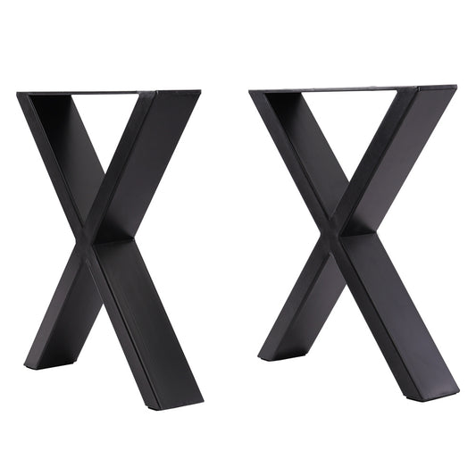 Set of 2 Metal Table Bench Legs Frames XShape Steel Base Stands, 35x40CM