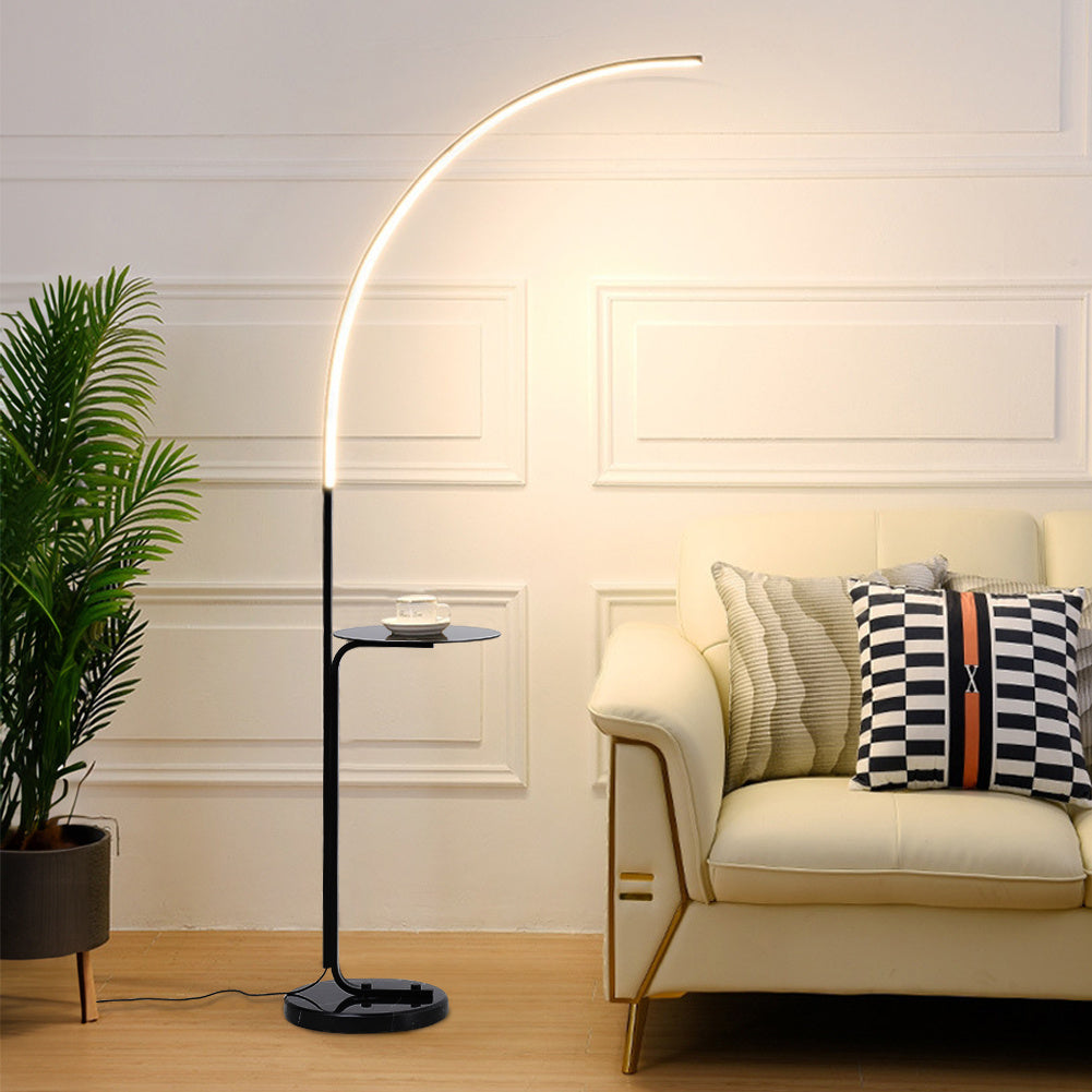 Black Modern Minimalist LED Arc Floor Lamp