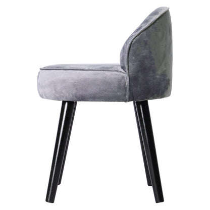 Velvet Dressing Table Stool, Light Grey