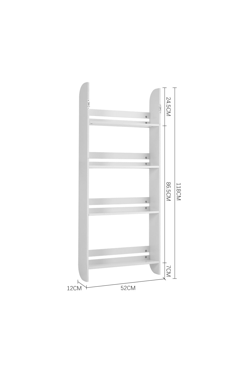 4-Tier Wooden Modern Wall-Mounted Shelf