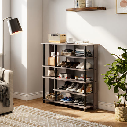 rectangular Open Style Wood Shoe Rack