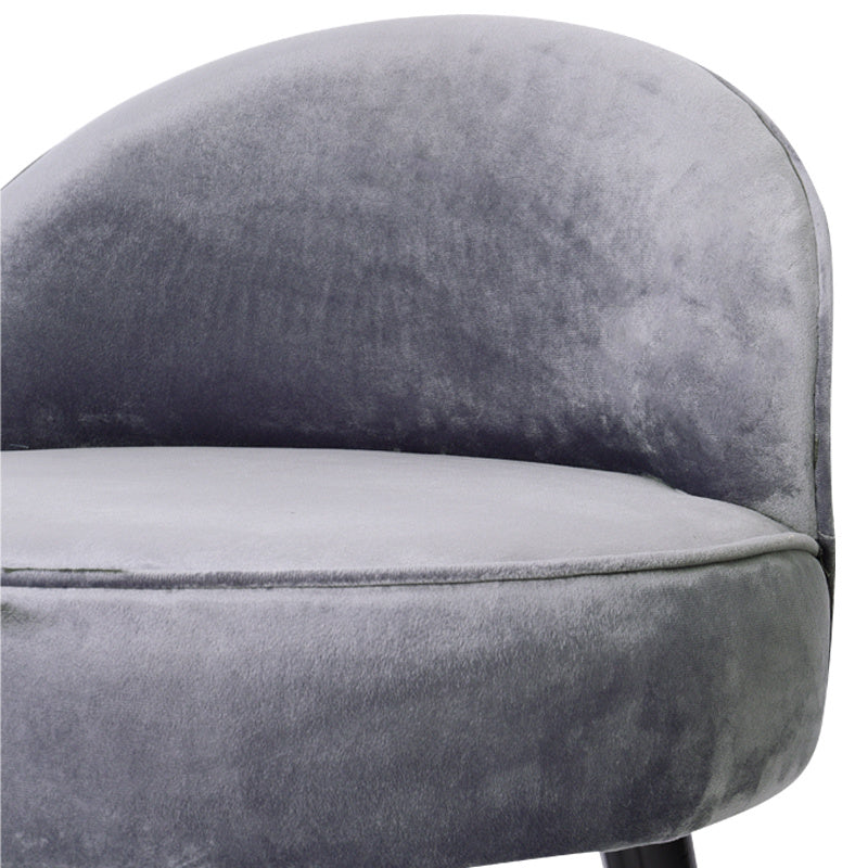 Velvet Dressing Table Stool, Light Grey