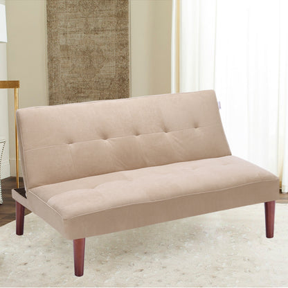 Fabric Upholstered 2 Seater Baby Sofa Bed Beige