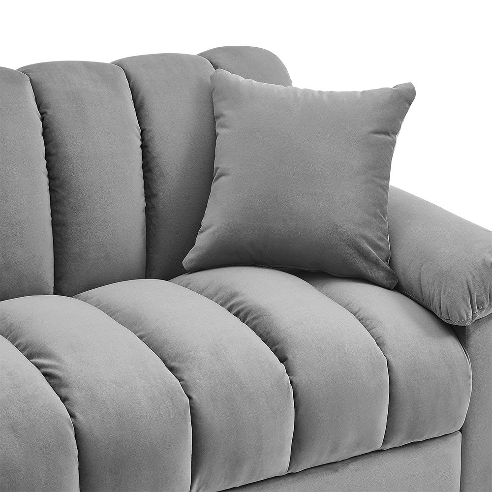 Grey Comfort Sleeper Sofa Bed With 2 Pillows