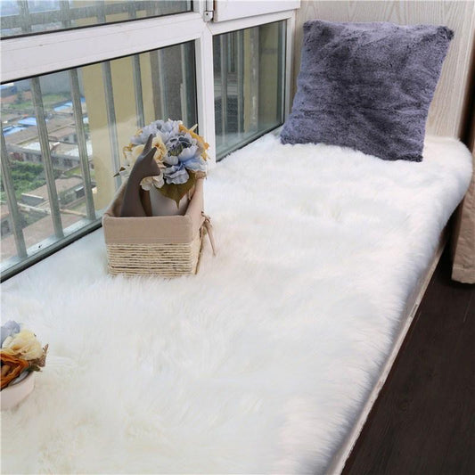 Retangular Super Soft Shaggy Area Rug White