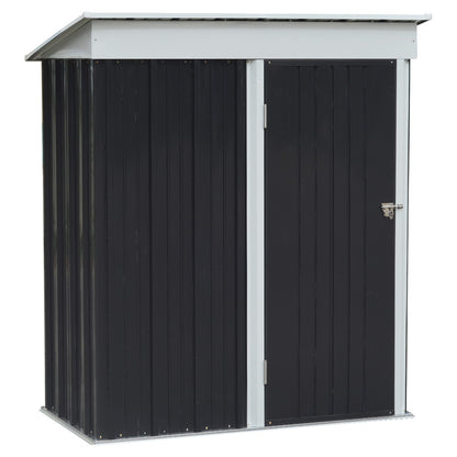 Charcoal Black 3x5ft Storage Shed with Shelves