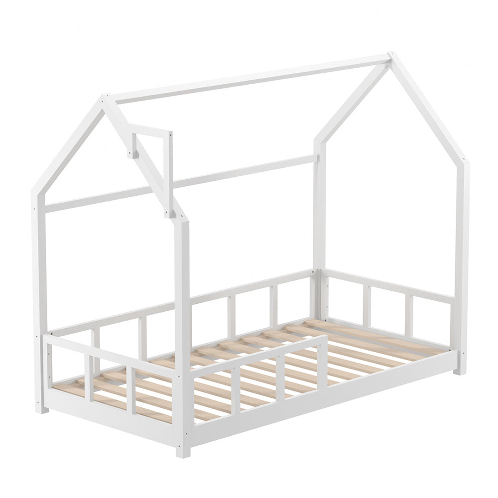 Pine Wood Kid Single Bed Frame with House Frame