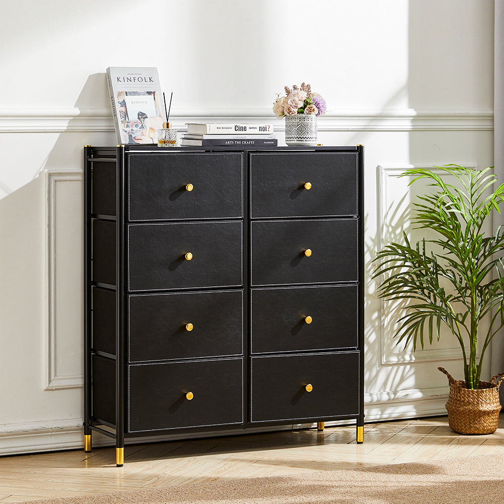 Black 8 Drawer Plastic Storage Cabinet