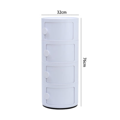 White 76cm Round 4 tiered Drawer Storage Unit Organizer