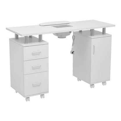 White Professional Manicure Table Nail Desk with Dust Collector