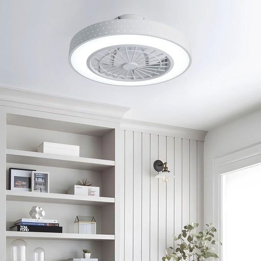 48cm Dia Round Acrylic Ceiling Mount LED Fan Light