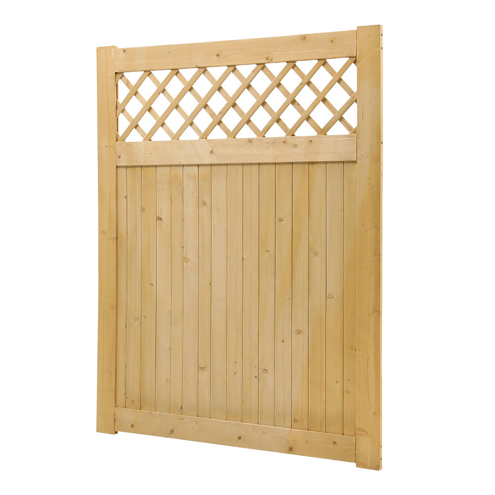 Rhombus Garden Wood Fence Gate with Door Latch