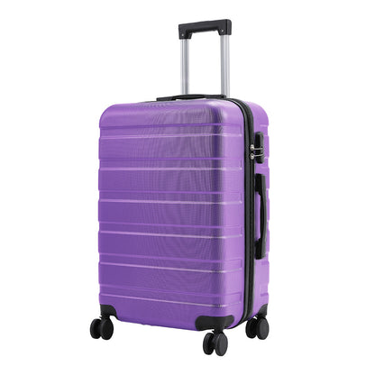 Purple 24 inch Hard Shell Rolling Luggage Trolley Travel Case