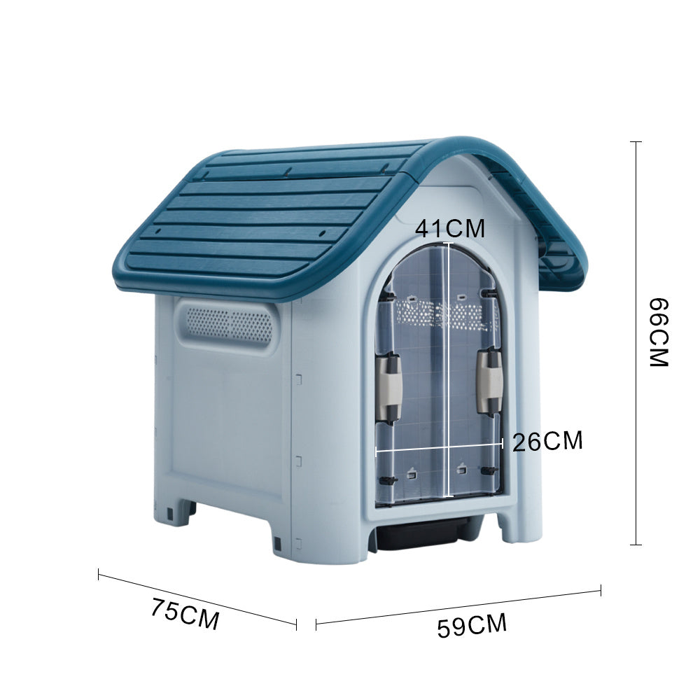 Blue Durable Plastic Dog House with Ventilation