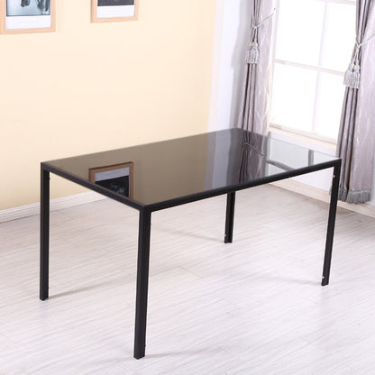 1.4M Black Glass Dining Table