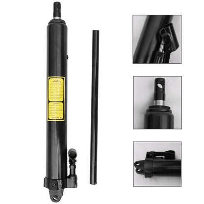 Hydraulic Engine Lift Hoist Hand Pump Jack with Long Ram and Handle 8 Ton, Black