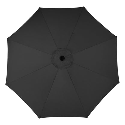 3M Black Parasol Umbrella Patio Sun Shade Crank Tilt with Round Base