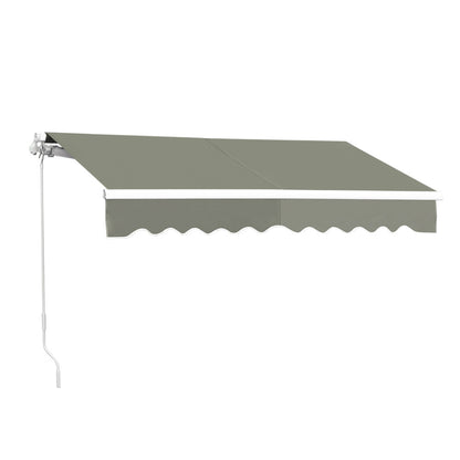 Outdoor Retractable DIY Manual Patio Awning Canopy Garden Shade Shelter, Grey 400x300CM