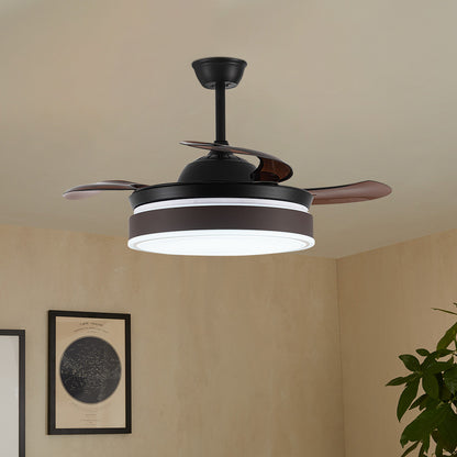 Modern Style Indoor Ceiling Fan with Light and Remote