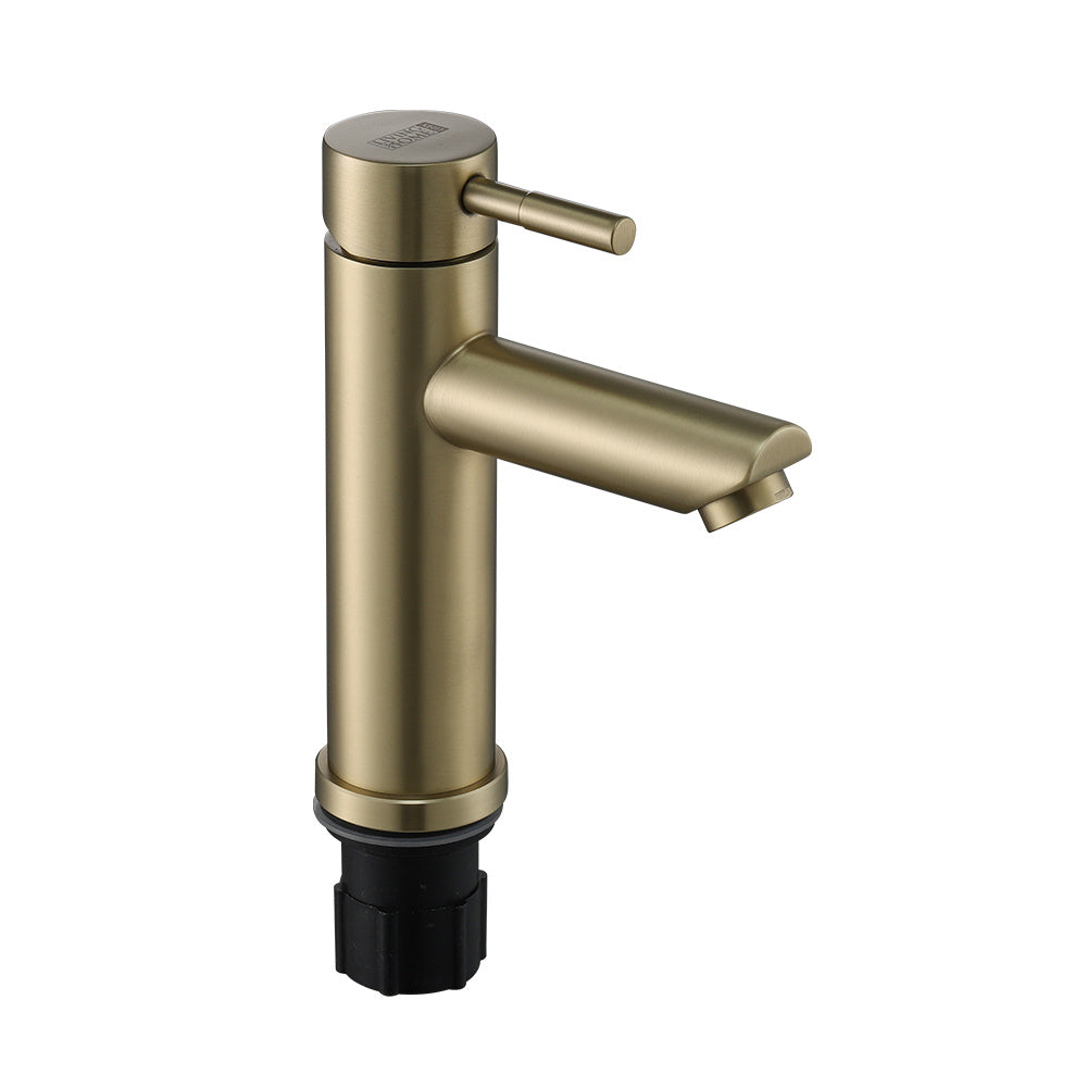 Stainless Steel Single Hole Bathroom Faucet with Pop-Up Drain Assembly