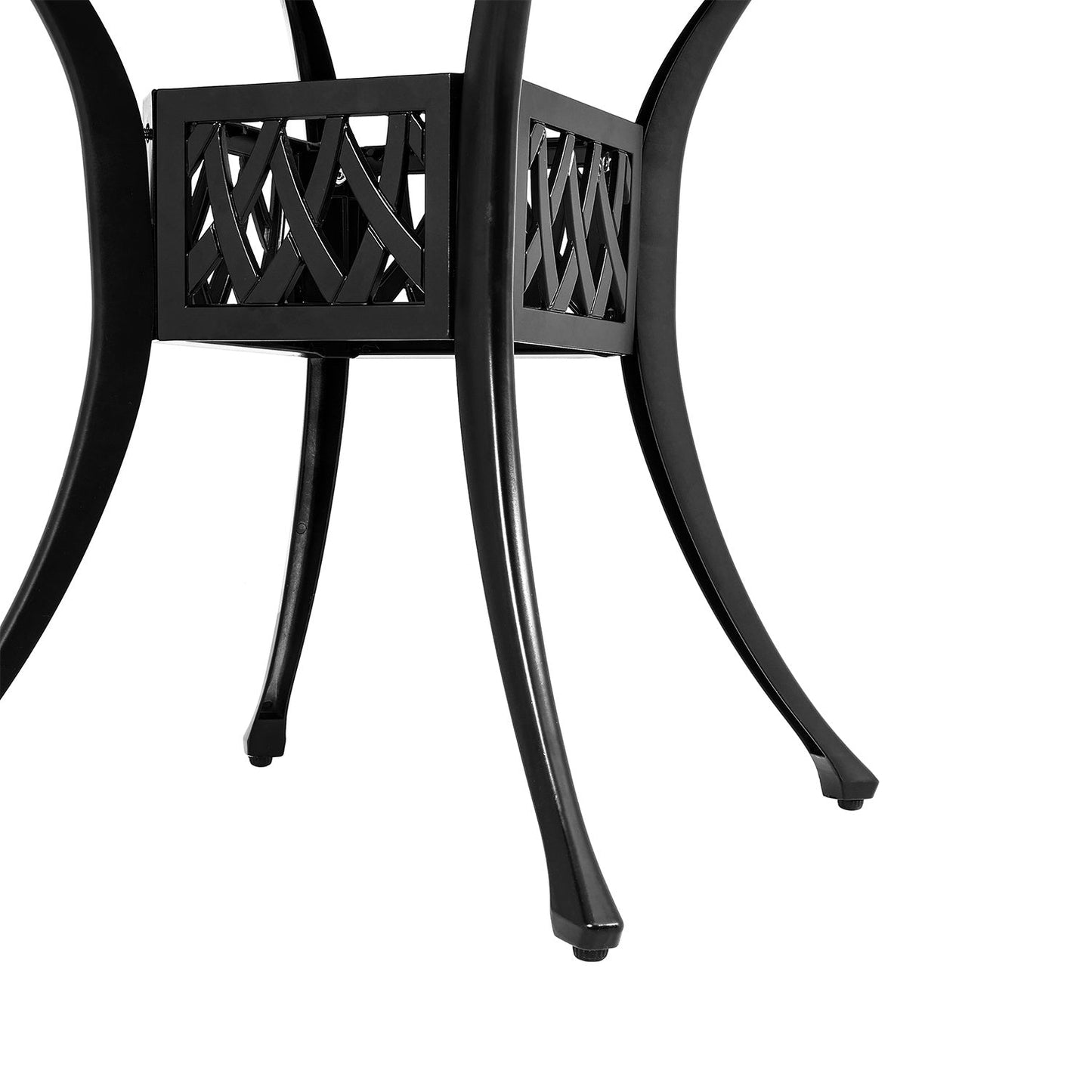 Black Set of 3 Cast Aluminium Garden Dining Set