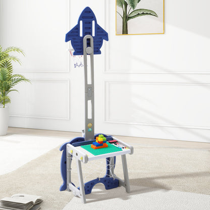 Blue Basketball Golf Ring Toss Activity Centre for Toddlers