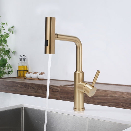 Rotable Pulldown Kitchen Mixer Tap,Golden