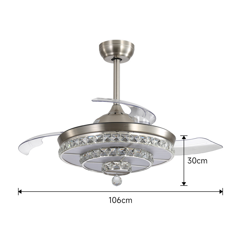 42 Inch Acrylic Ceiling Fan Light with Retracted Blades