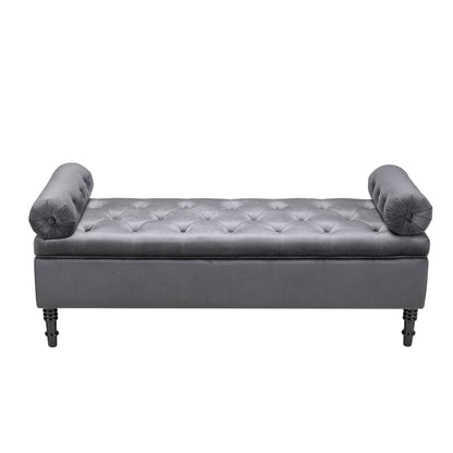 Grey Flip Top Storage Bench with Side Arms