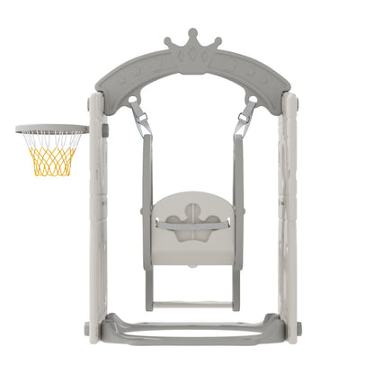 White Toddler Swing with Basketball Hoop