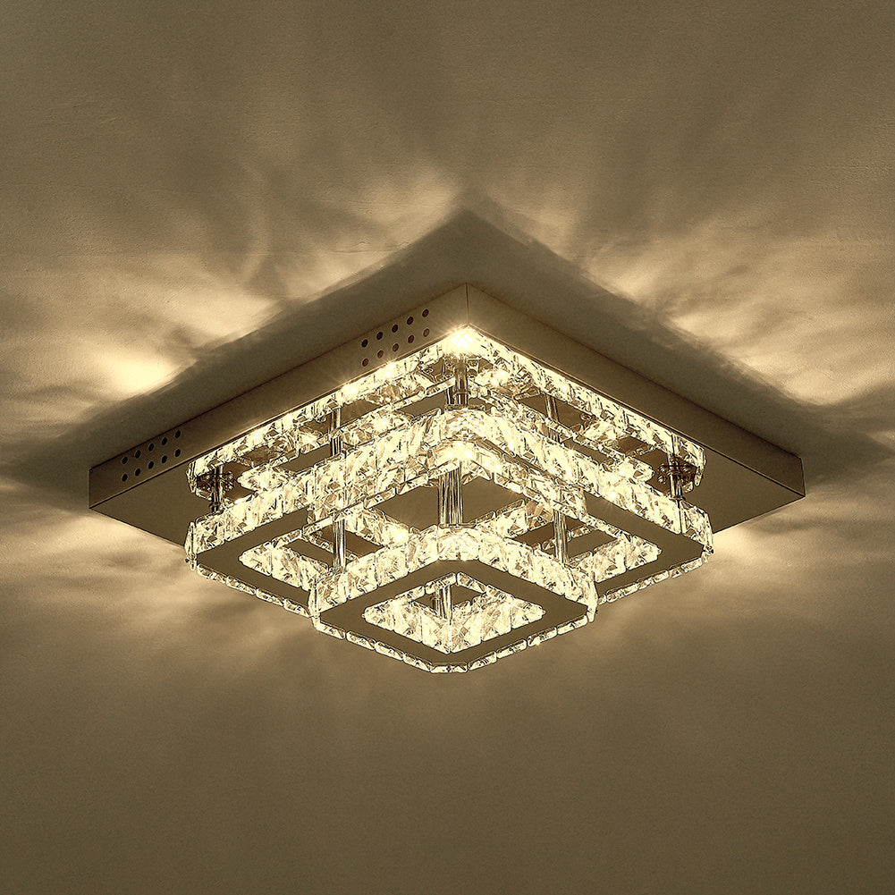 Modern LED Ceiling Light Crystal Chandelier Lamp 40CM Dimmable