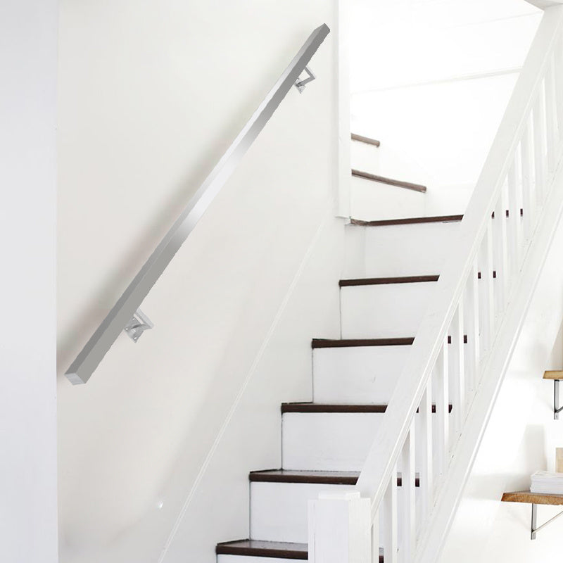 Square Brushed Stainless Steel Bannister Rail Balustrade Stair Handrail, 2.25M