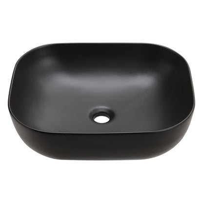 49.5x39cm Rectangular Countertop Vessel Sink Matte Black