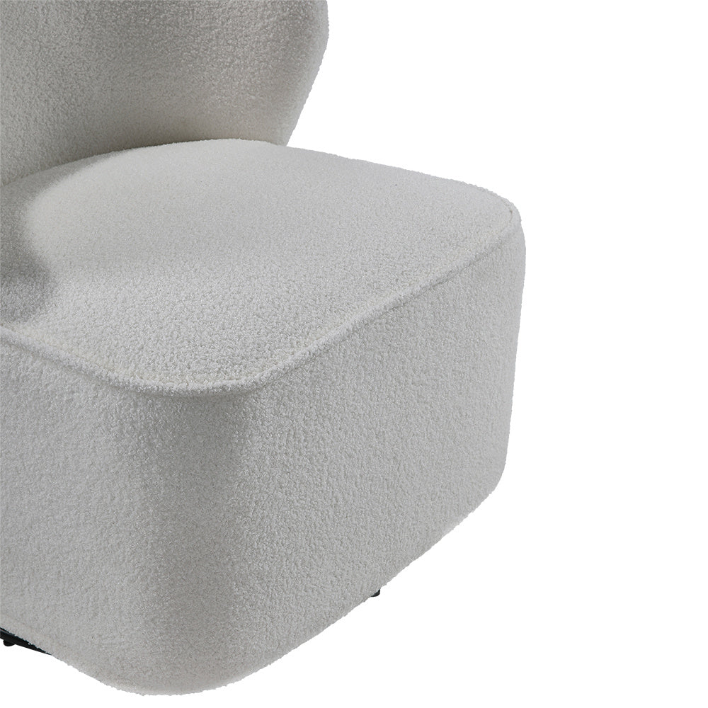 White 66cm W Chic Upholstered Swivel Chair