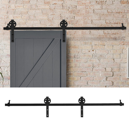 Rustic Barn Door Hardware Kit with Wheel Rollers 6ft