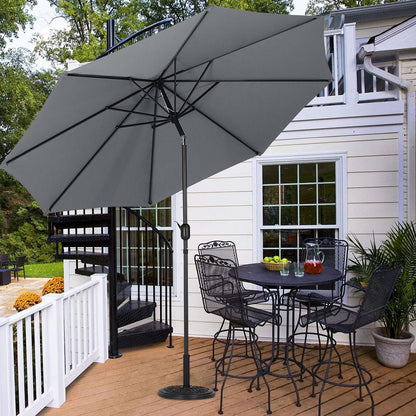 3M Large Round Garden Parasol Outdoor Beach Umbrella Patio Sun Shade Crank Tilt No Base Dark Grey