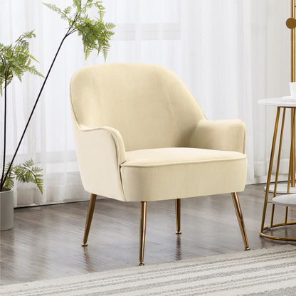 Leisure Velvet Armchair, Beige